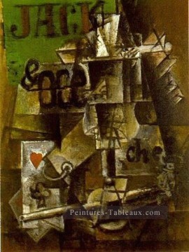  cubiste - Verre Pernod et cartes 1912 cubiste Pablo Picasso
